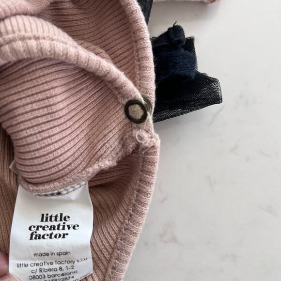 Little Creative Factory Girls Designer Blush Summer Romper Black Tulle Tutu 6M - Picture 6 of 6